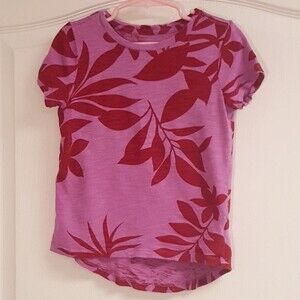 Old Navy Red Purple Softest Tee Tropical
